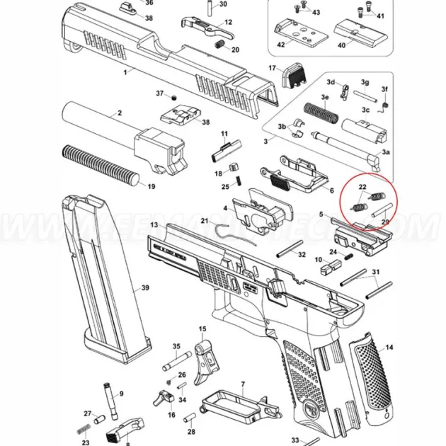 CZ-010013 - CZ P-10 Trigger Bar Spring