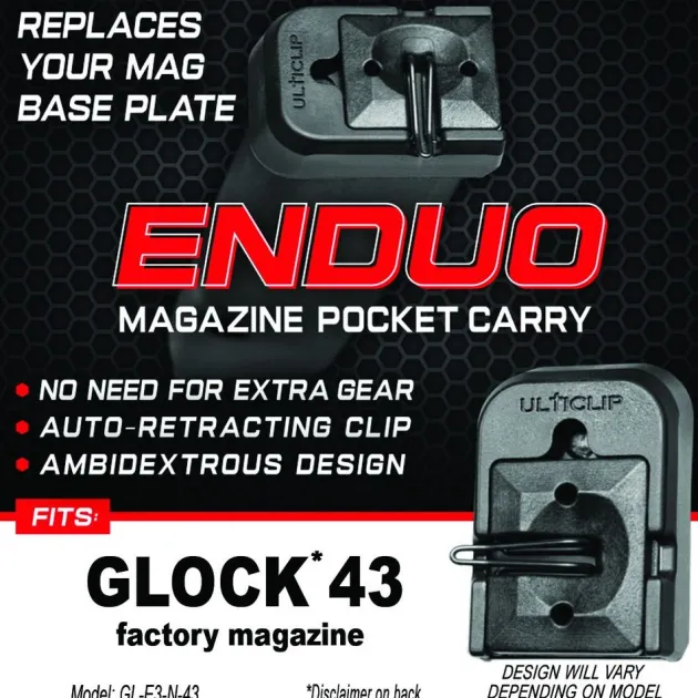 D-GL-E3-N-43 - Ulticlip Enduo pour Glock 43