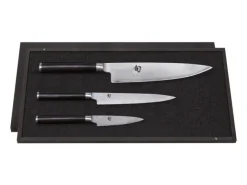 DMS.300 SET 3 COUTEAUX KAI SHUN DAMAS INOX EN COFFRET BOIS