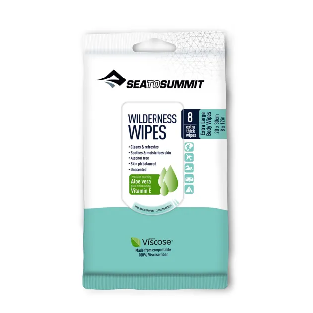 DSAVLINGETTE1 - Sea To Summit Pack de 8 LINGETTES lavantes XL 20 x 30 cm