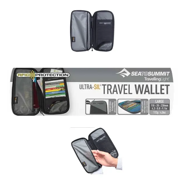 DVOYRFID12Z - Sea To Summit Porte-Feuille de Voyage Ultra-Sil Noir
