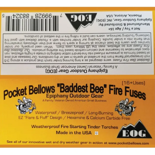 EOGBB3X - EPIPHANY OUTDOOR GEAR Baddest Bee Fire Fuses 3 pièces