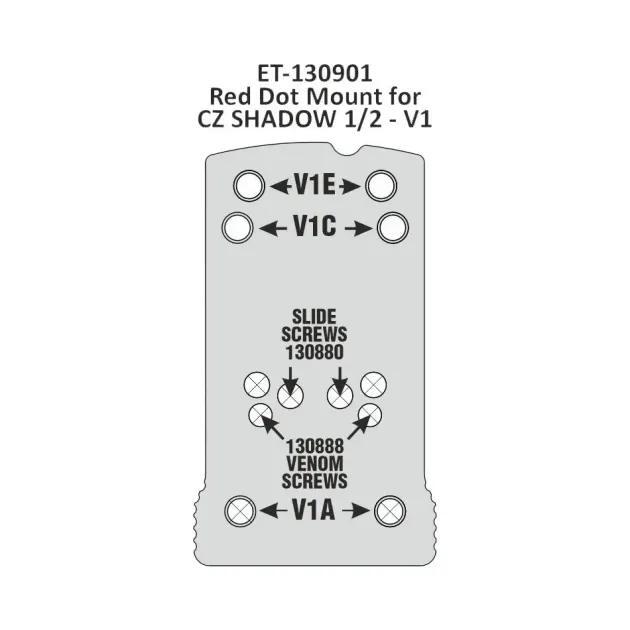 ET-130901 - Eemann Tech Aluminium Red Dot Mount for CZ Shadow / Shadow 2