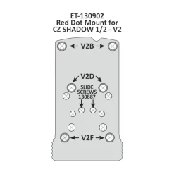 ET-130902 - Eemann Tech interface point rouge aluminium pour CZ Shadow/Shadow 2