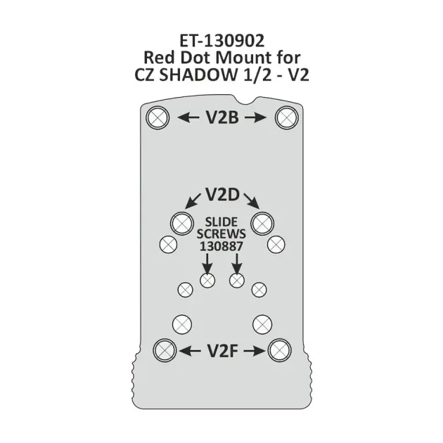ET-130902 - Eemann Tech interface point rouge aluminium pour CZ Shadow/Shadow 2