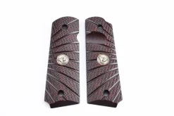 738-FS-BB-BC - Wilson combat Grips Full-Size, Black Cherry G10, Aggressive Starburst Pattern, Beveled Bottom