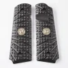 982-FS-BB-BLK - Wilson Combat Grips, Full-Size, Black G10, TRAK Starburst Pattern, Bevel Bottom