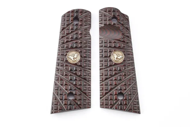 982-FS-FB-BC - Wilson Combat Grips Full-Size, Black Cherry G10, TRAK Starburst Pattern, Flat Bottom