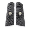 982-FS-FB-BLK - Wilson Combat Grips Full-Size, Black G10, TRAK Starburst Pattern, Flat Bottom