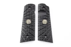 982-FS-FB-BLK - Wilson Combat Grips Full-Size, Black G10, TRAK Starburst Pattern, Flat Bottom