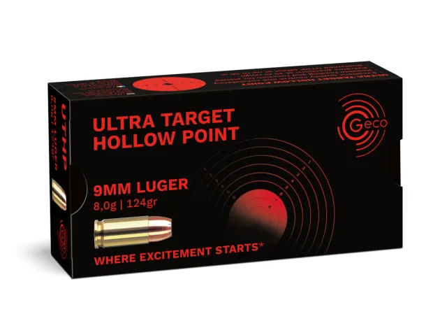 2431435 - GECO 9x19 124GR ULTRA TARGET HOLLOW POINT (UTHP) x50