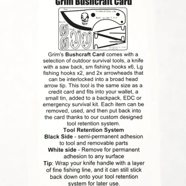 GRICARD005 - Grim Workshop carte de survie Bushcraft