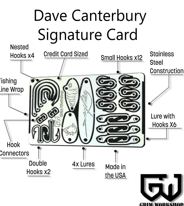 GRICARD010 - Grim Workshop carte survie/pêche Dave Canterbury