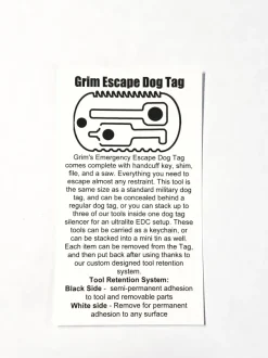 GRITAG003 - Grim Workshop Dog Tag mini kit d'évasion