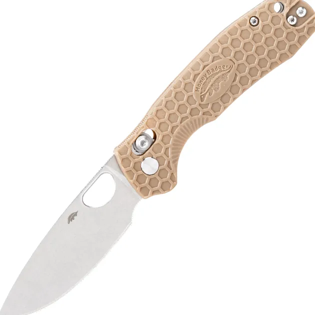 HB6012 - Honey Badger Cross-Bolt Small drop point Tan FRN