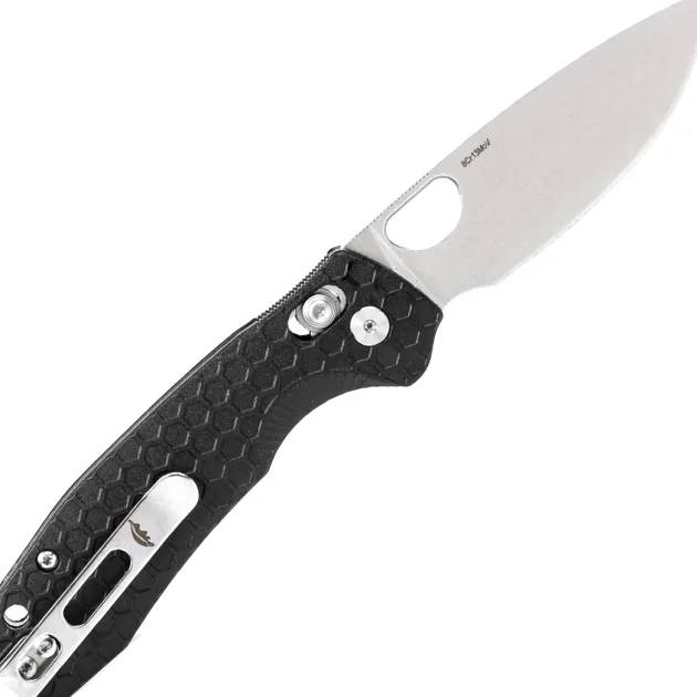 HB6011 - Honey Badger Cross-Bolt Small drop point Black FRN