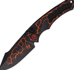 Heretic Knives Auto Pariah Button Lock Orange Magma