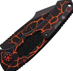 Heretic Knives Auto Pariah Button Lock Orange Magma