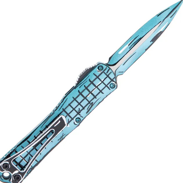 Heretic Knives Manticore S D/E Cel Shading Turquoise Grenade Grip