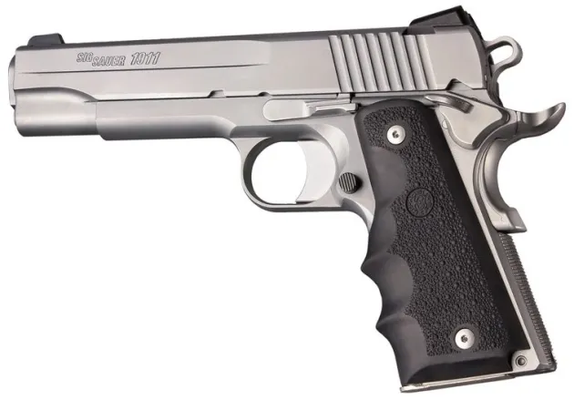 45000 - Hogue Grip 1911 Govt. Model Black Rubber Grip with Finger Grooves
