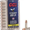 HUB62100157 CCI Cartouches cal 22lr STINGER 32 GR PAR 50