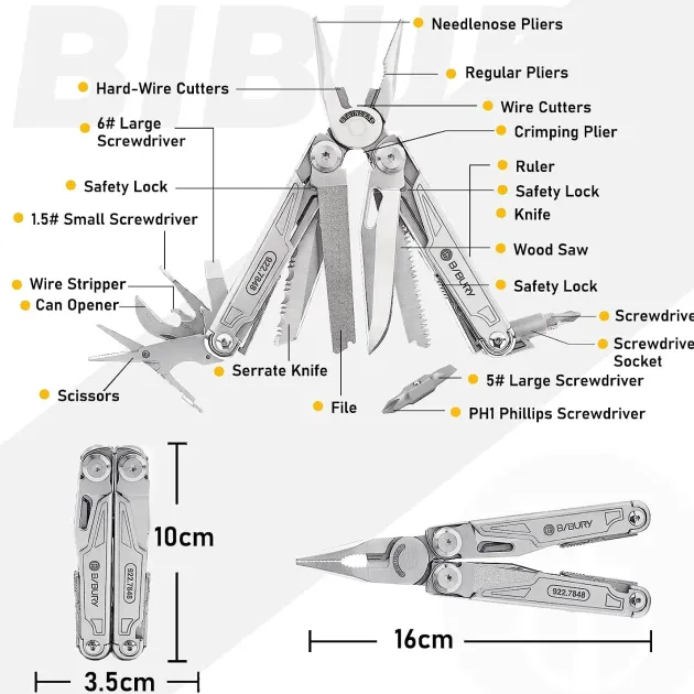 19IN1BIB - BIBURY 19 in 1 Multitool Pliers