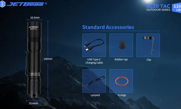 JETBC20TAC - JETBeam BC20 TAC Flashlight 18650