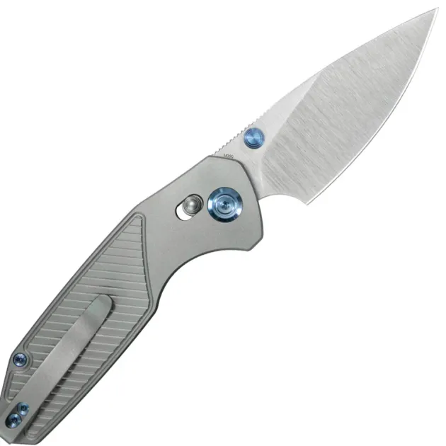 KBKnives Aero Satin M390 Gray Titanium Diagonal Milling