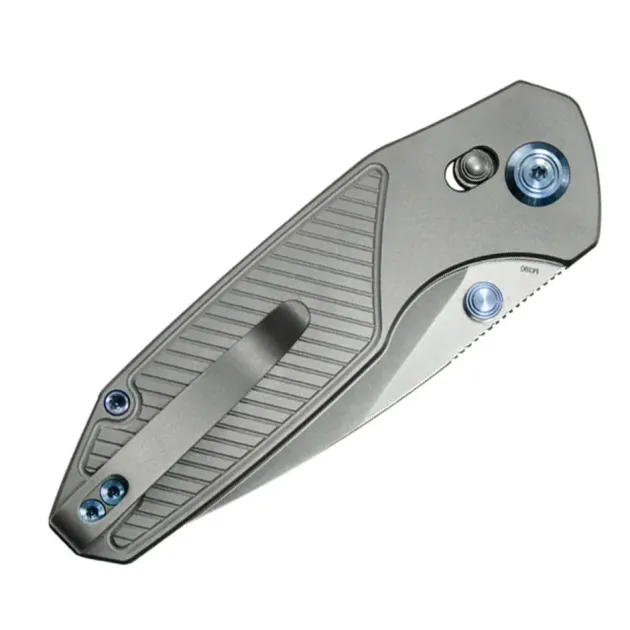 KBKnives Aero Satin M390 Gray Titanium Diagonal Milling