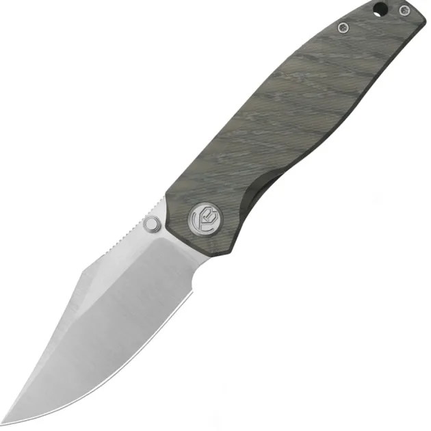KB Knives Classico Framelock Flamed Titanium M390 Belt Satin