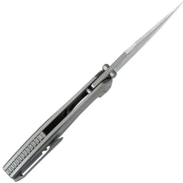 KB Knives Classico Framelock Titanium M390 Belt Satin