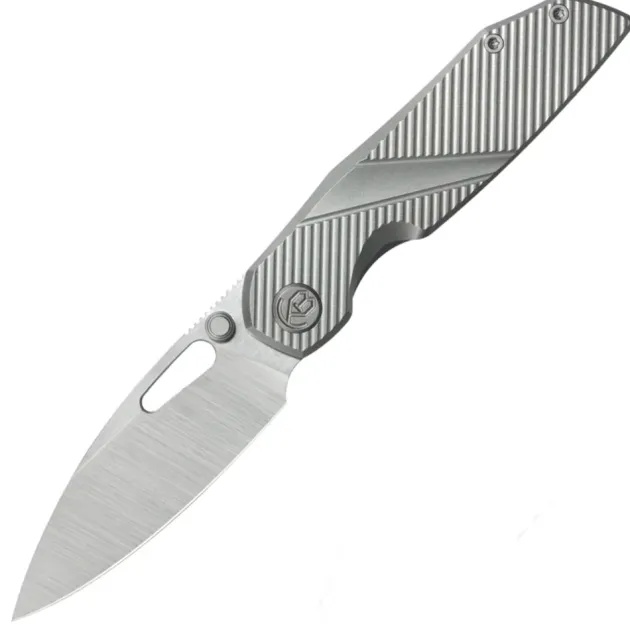 KBKnives Sear Belt Satin S90V Gray Titanium Micro Milling