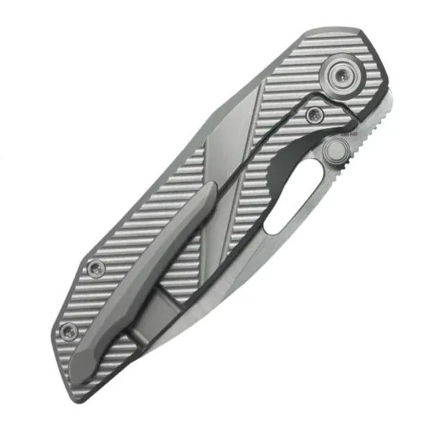 KBKnives Sear Belt Satin S90V Gray Titanium Micro Milling