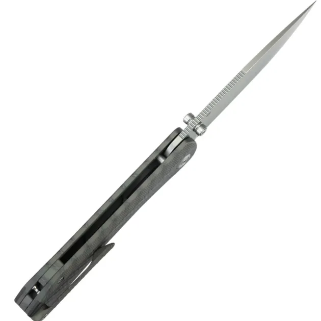 KBKnives Zephyr Beablast M390 Flamed Titanium Wave Carbon Inlay