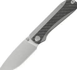 KBKnives Zephyr Beablast M390 Flamed Titanium Wave Carbon Inlay