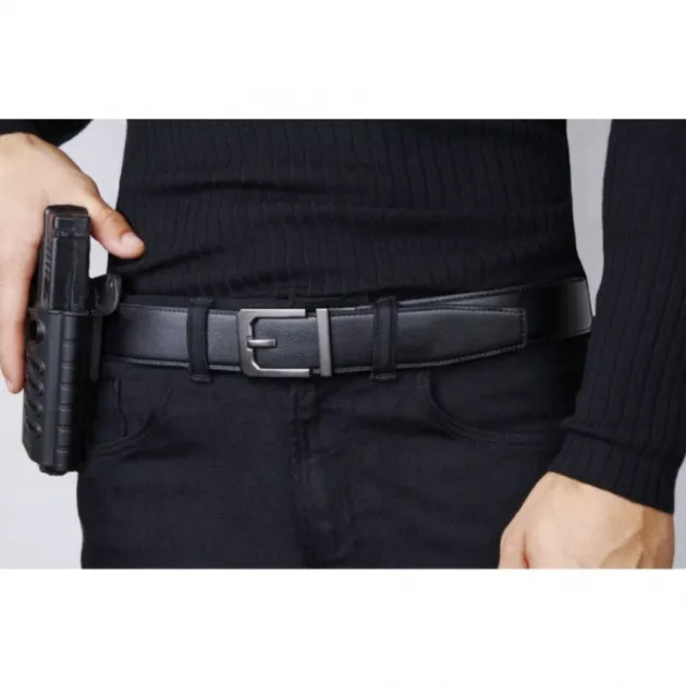 563-045 - KORE Essentials X3 leather Ceinture NOIR