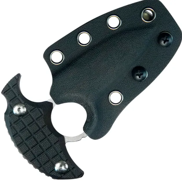KU403A - KUBEY Cavy Push Dagger Black G10 Stonewash 14C28N