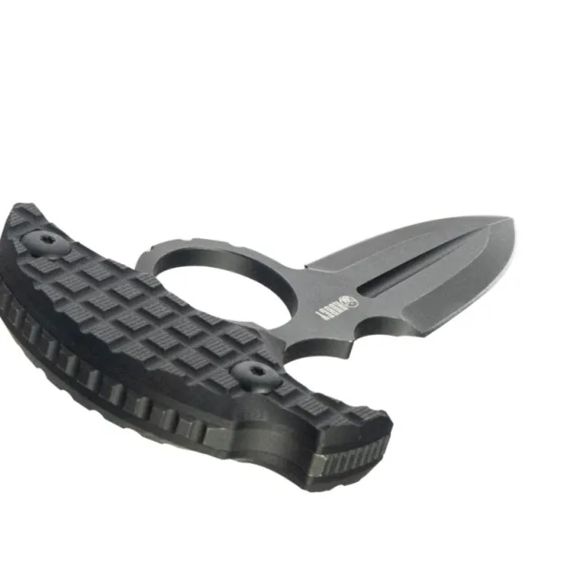 KU403B - KUBEY Cavy Push Dagger Black G10 Blackwash 14C28N