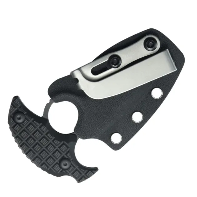 KU403B - KUBEY Cavy Push Dagger Black G10 Blackwash 14C28N