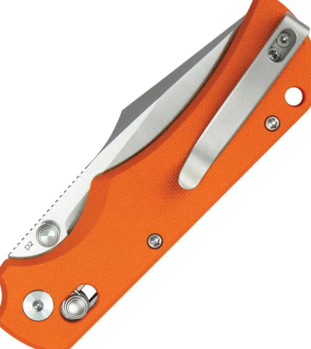 KU503B - Kubey Knives Iguana Crossbar Orange G10