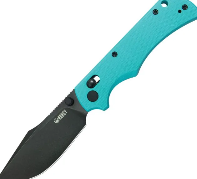 KU503C - Kubey Knives Iguana Crossbar Tiffany Blue G10