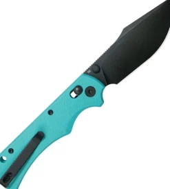 KU503C - Kubey Knives Iguana Crossbar Tiffany Blue G10