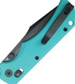 KU503C - Kubey Knives Iguana Crossbar Tiffany Blue G10