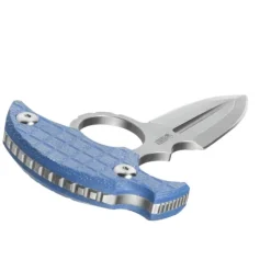 KU403D - KUBEY Cavy Push Dagger Blue Micarta Stonewash 14C28N