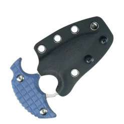 KU403D - KUBEY Cavy Push Dagger Blue Micarta Stonewash 14C28N