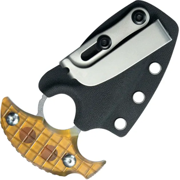 KU403F - KUBEY Cavy Push Dagger Ultem Stonewash 14C28N