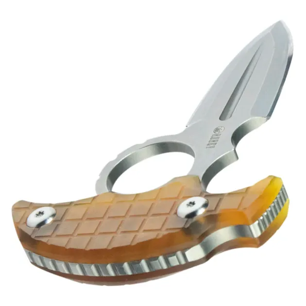 KU403F - KUBEY Cavy Push Dagger Ultem Stonewash 14C28N