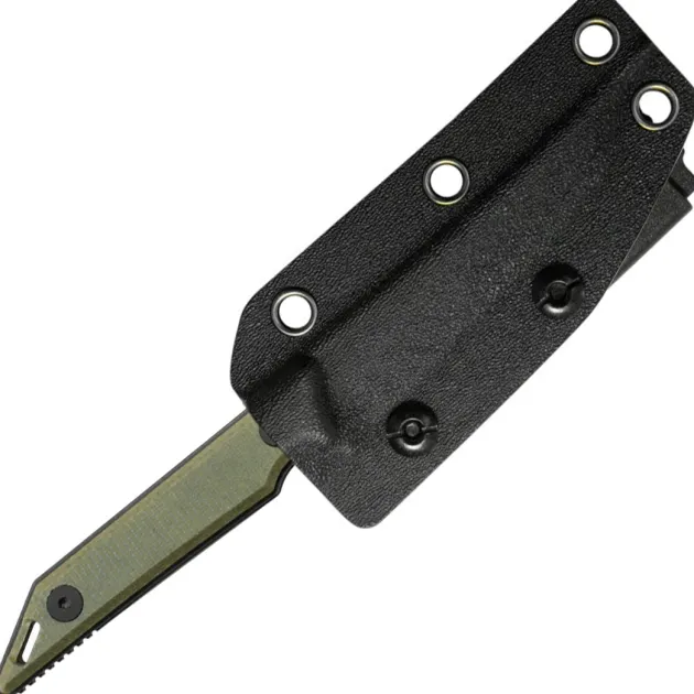 KU430F - Kubey Goliath Green Micarta Black 14C28N