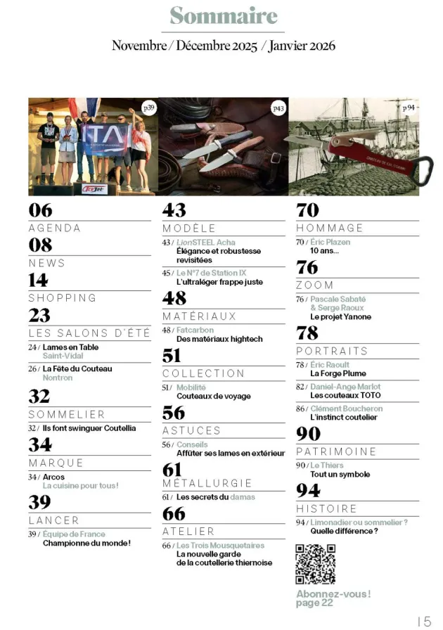 La passion des couteaux N°165