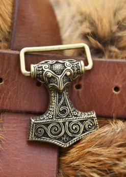 1600094180 - LARP Boucle de Ceinture Marteau de Thor Mjolnir Bronzé